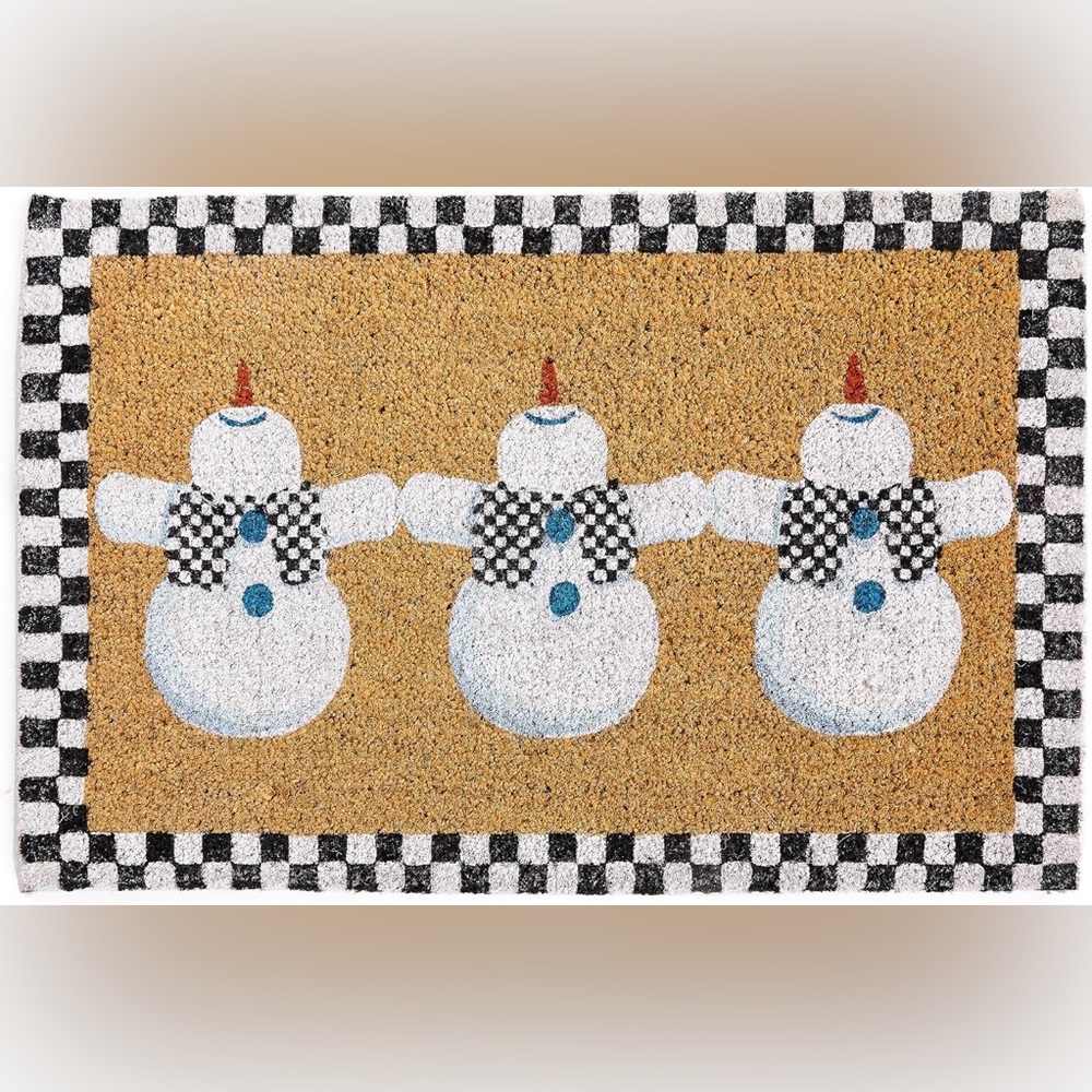 MACKENZIE-CHILDS Entrance / Welcome Mat with Dancing Snowman NEW